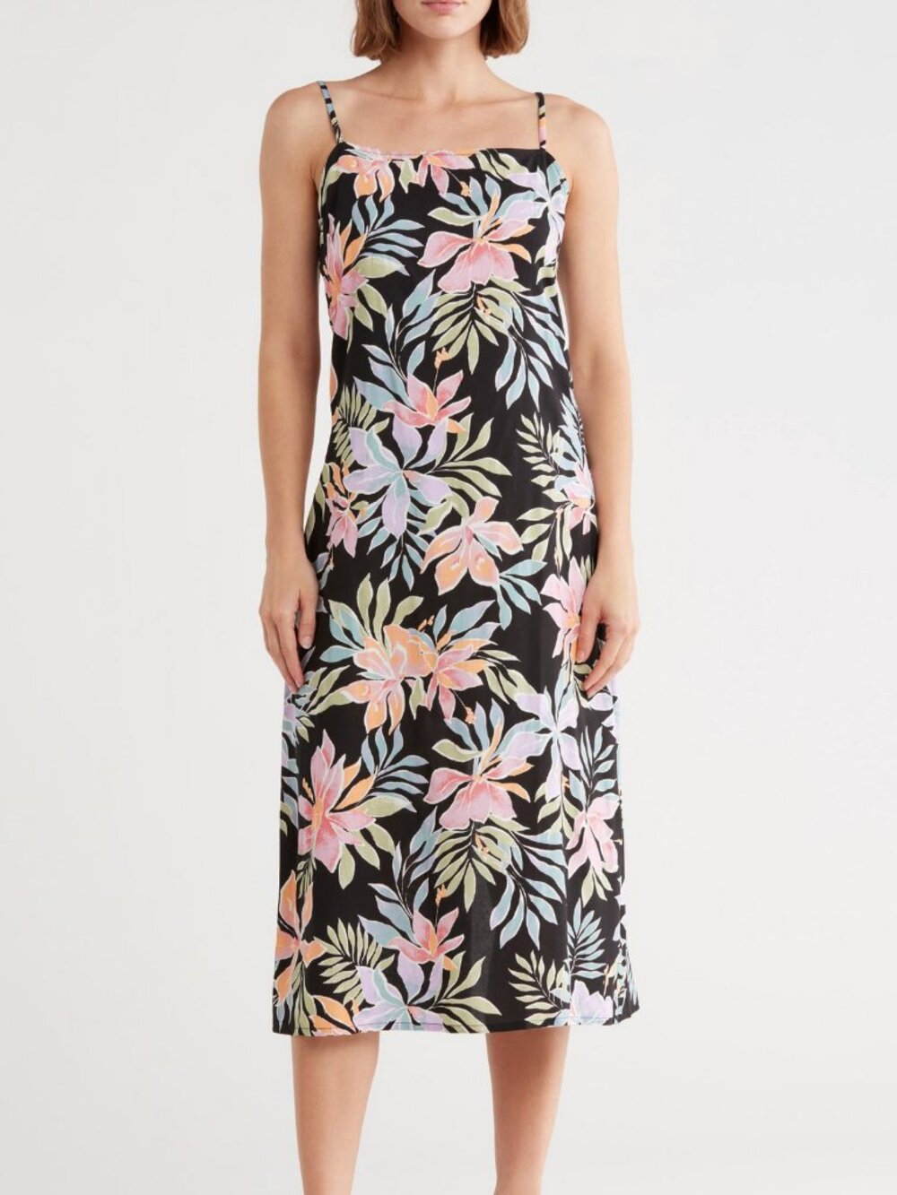 BILLABONG 'Golden Hour Maxi' dress in black floral print NWT L